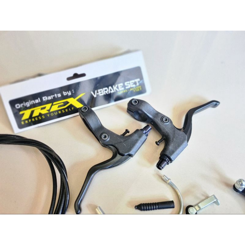 REM SEPEDA TREX V BRAKE SET FULL ALLOY SEPASANG KOMPLIT VBRAKE DEPAN BELAKANG ALUMUNIUM ALLUMUNIUM BISA MTB FEDERAL SELI LIPAT MINI MINION GUNUNG DLL STEEL BESI