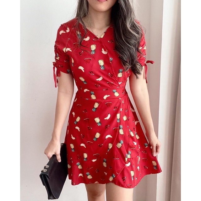 HERLAST 8813 FRUITY DRESS / SIMPLE MINI DRESS MOTIF BUAH