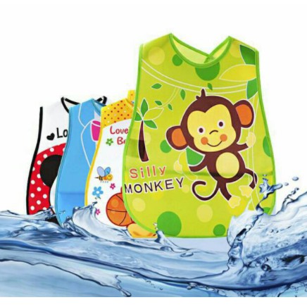 Celemek Bayi / Bib / Slabber / Tatak iler / Apron / Alas Makan / Slaber Plastik WATERPROOF