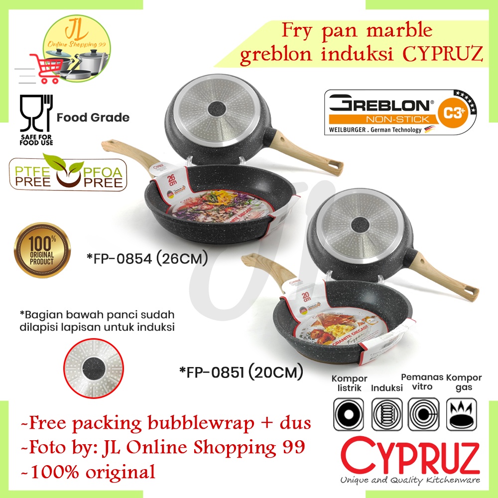 fry pan marble induksi greblon / Fry pan granite die cast CYPRUZ / panci induksi