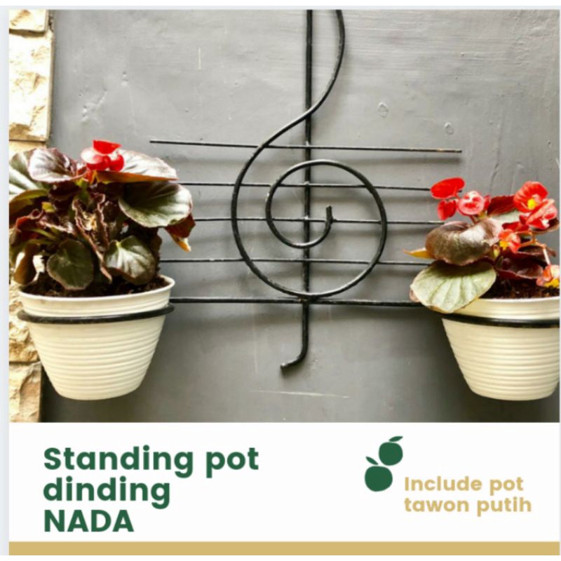 Standing Pot Dinding NADA + Bonus Pot / Rak Bunga Tempel Dinding Minimalis