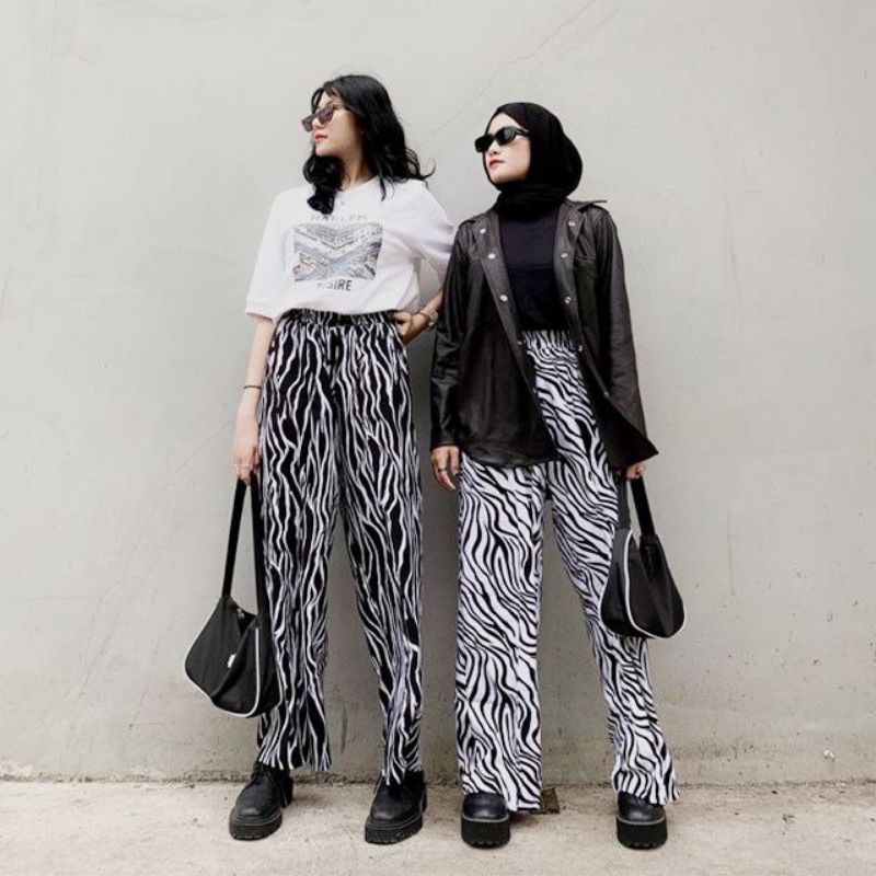 KULOT RAYON HIGHWAIST MOTIF ZEBRA ZEBRA HIGHWAIST