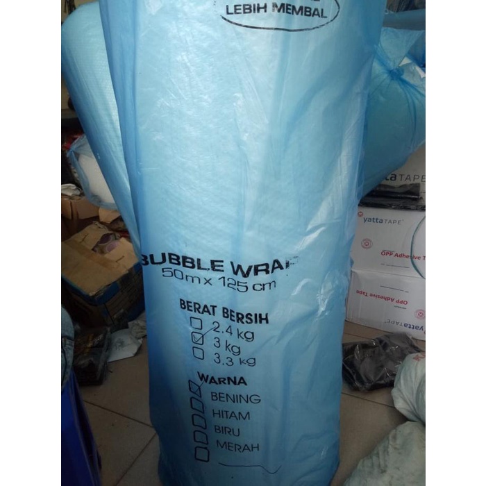 

Wraping Bubble Wrap (Putih) Ekonomis ( 125Cm X 50M) Tebal
