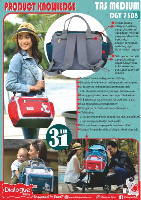 DIALOGUE Tas Medium Bayi / Ransel 3 in 1 Dumbo Series DGT 7308