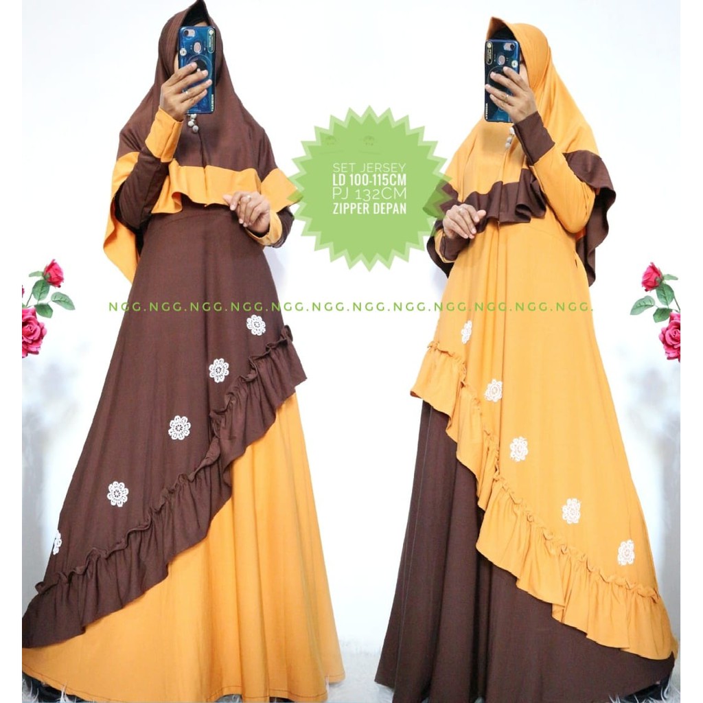 Gamis jersey Bahan jersey  MURAH