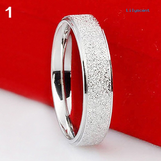 Ls Cincin Pasangan Bahan Stainless Steel Matte Untuk Pria / Wanita