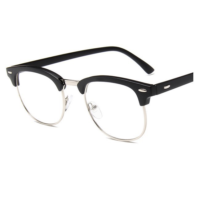 HC KACA MATA WANITA PRIA 7235 / KACAMATA KEKINIAN / KACA MATA FASHION#BISA (COD)-HC121 SILVER BLACK