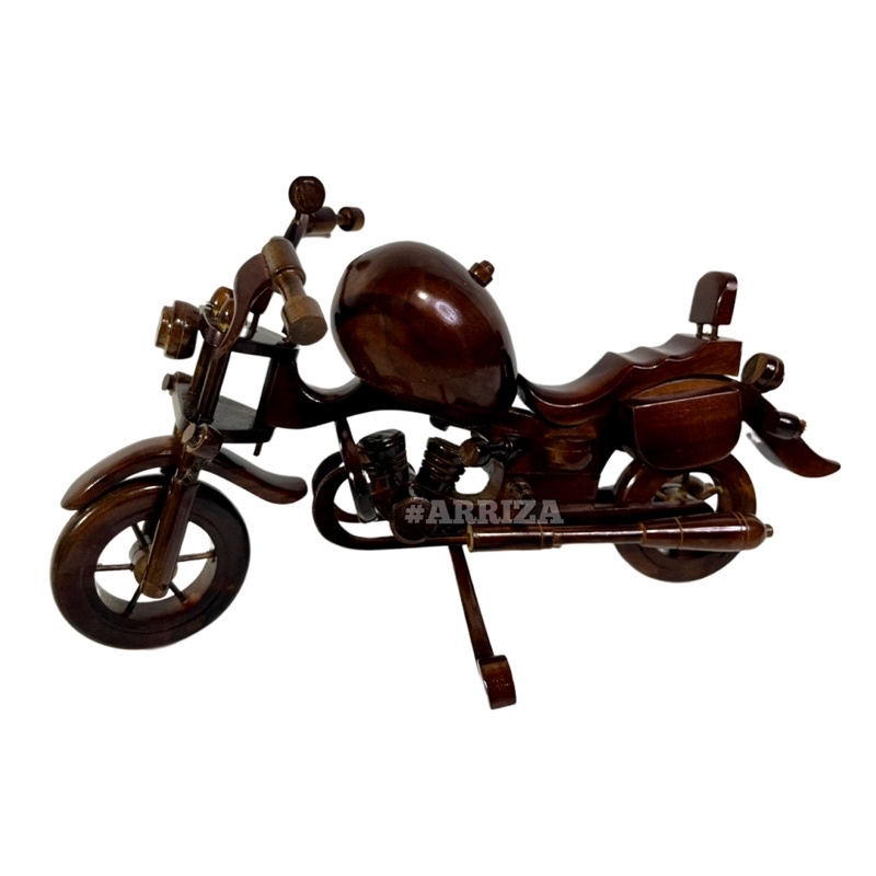 Hiasan Miniatur  Motor Harley / Pajangan Miniatur Motor Harley / Miniatur Kayu / Pajangan Kayu / Hiasan Pajangan Becak Dari Kayu Jati Asli