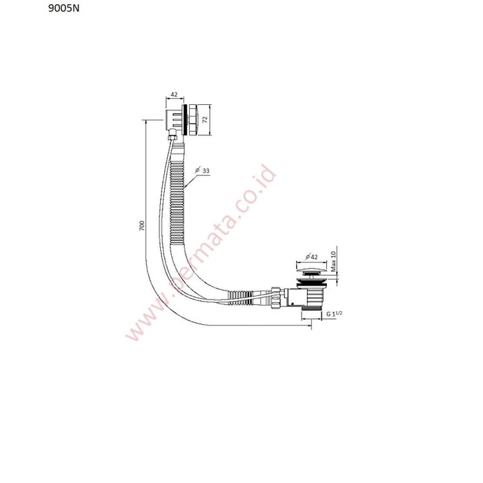 Afur Afor Bathtub Bakip TOTO 9005N Pop up Waste