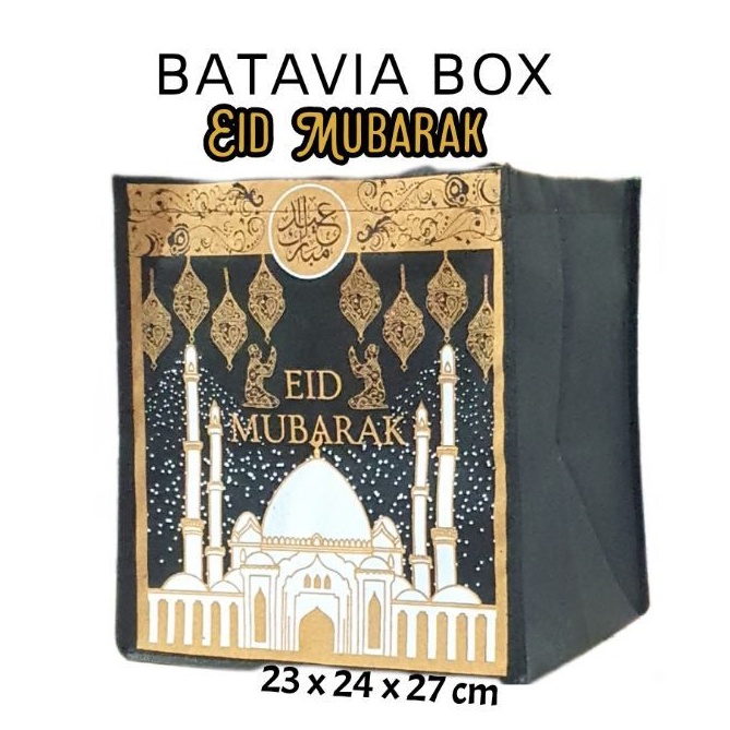 

Tas Goodie bag Eid Mubarak 23x24x27 Gold Putih
