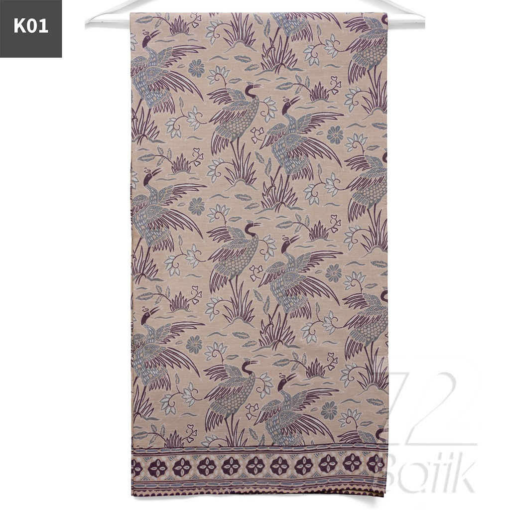 KAIN BATIK KATUN Premium Motif Bangau Two Tone Pagi Sore Warna Coklat 721573 Cap 72 Jarik Jarit Samping Kebat Panjang Batik Katun Modern Premium Bahan Seragam Batik Pernikahan Kantor Keluarga Murah Kamen Jadi Batik Bali Lembaran