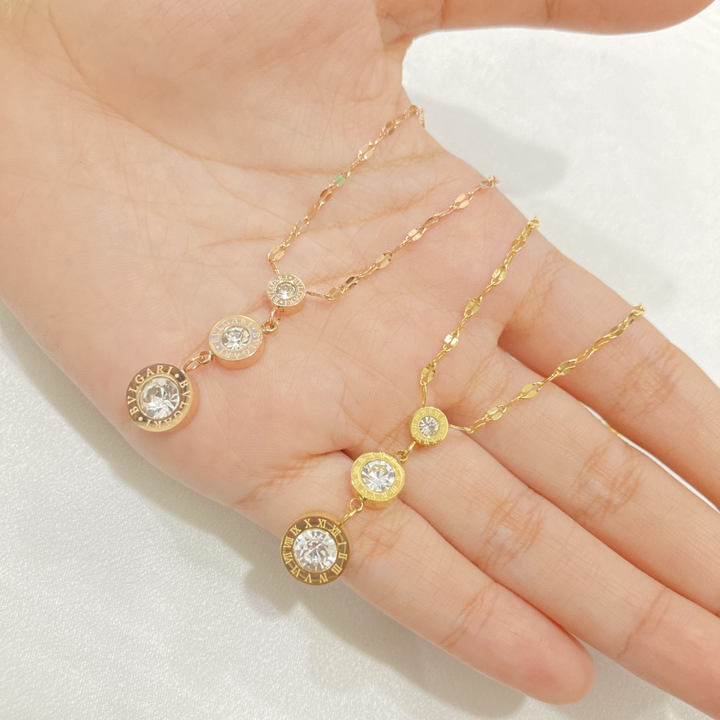 Kalung Titanium Wanita 18K - Kalung Wanita - Aksesoris Wanita Import