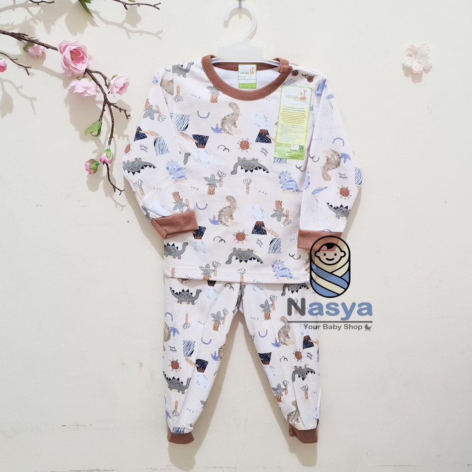 [R-066] Setelan Piyama Panjang Velvet Junior Size SML