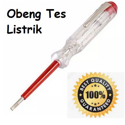 Obeng tespen test pen listrik merah lampu testpen Kelistrikan