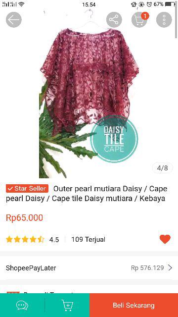 Outer Pearl Mutiara Daisy / Cape Pearl Daisy / Cape Tile Daisy Mutiara / Kebaya Tulle Tile Daisy