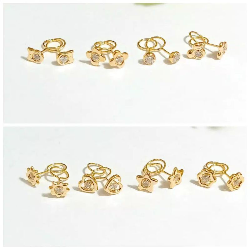 anting toge model kadar 375% emas asli