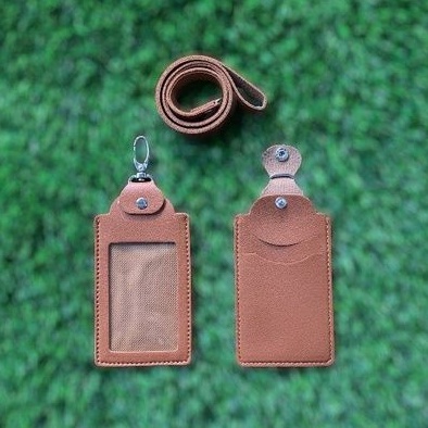 

Name Tag ID Card Holder Kulit - Name Tag Id Panitia - Gantungan Kartu Nama - Tali ID Card Nama Kulit QUICK Slot Kartu COKLAT