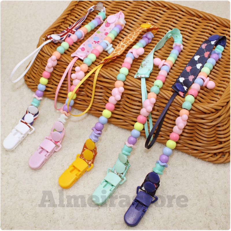 Pacifier&amp;Teether Clipper/Pacifier Holder Chain/Tali Gantungan Empeng POLOS /Klip Rantai