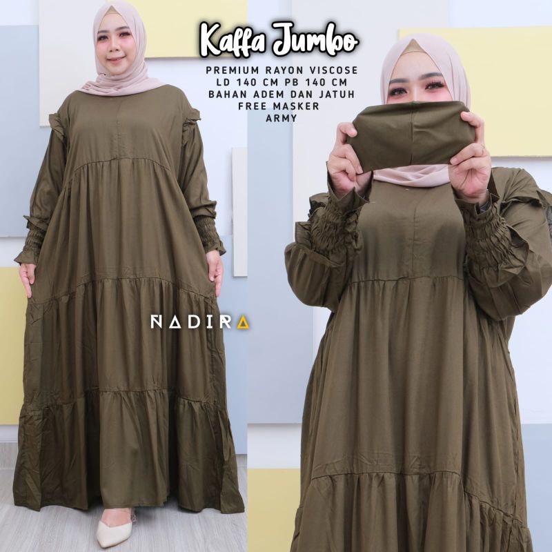 Gamis Jumbo - Ld 140 - Free Masker - Kaffa Jumbo Dress by Nadira