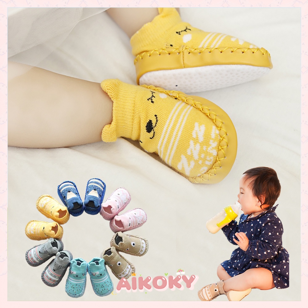 Aikoky Kaos Kaki sepatu bayi prewalker/ sepatu baby karet prewalker/ baby socks anti slip