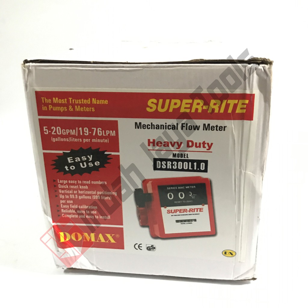 SUPER-RITE Flowmeter 3 Digit 1 Inch DOMAX - Meteran Solar Flow Meter