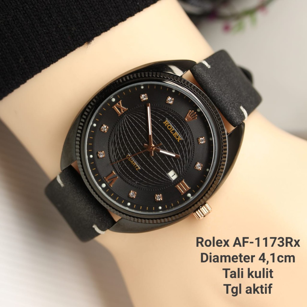 Jam Tangan Pria Dan Wanita Rolex Tanggal Tali Kulit