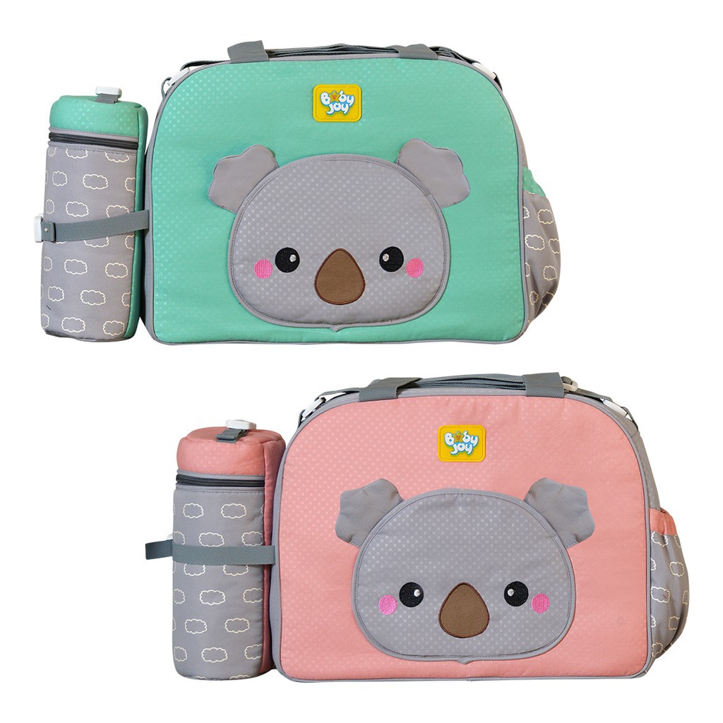 Baby Joy Tas Bayi Besar + Tempat Botol Susu Kokoa Series BJT1032 Tas Traveling Bayi 92-4231