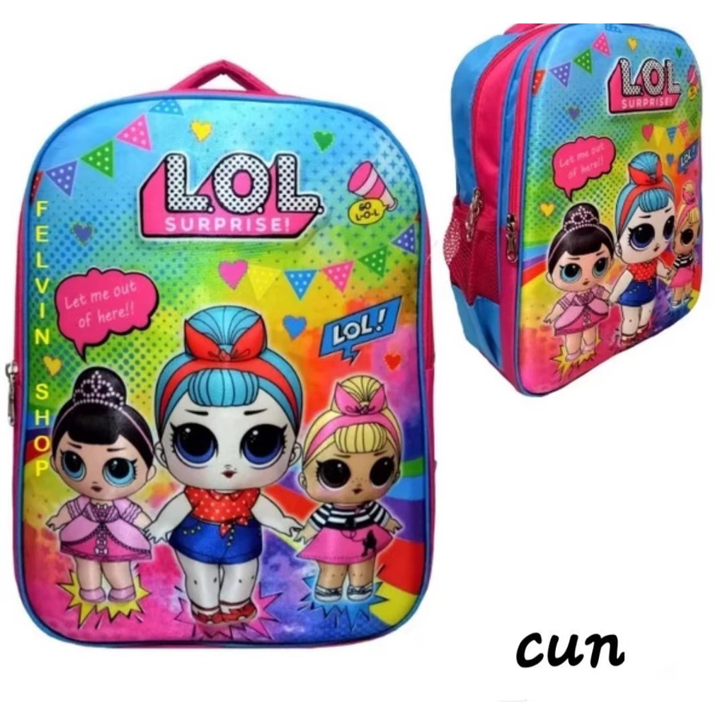 Tas sekolah anak perempuan model LOL 3D