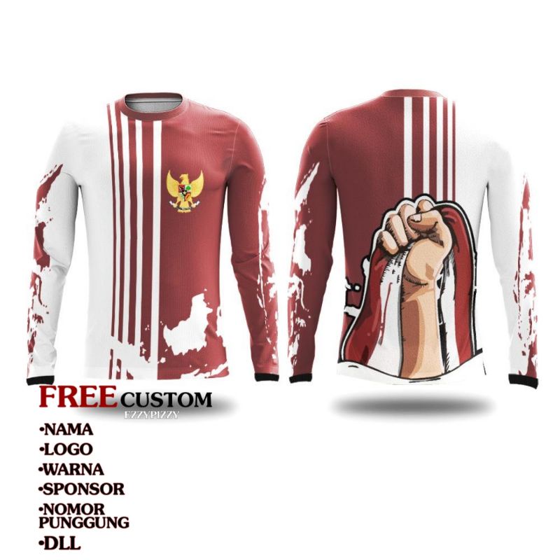 Jersey Indonesia Merdeka - Jersey Sepeda Original Custom - Jersey Dryfit Benzema Premium -  2021
