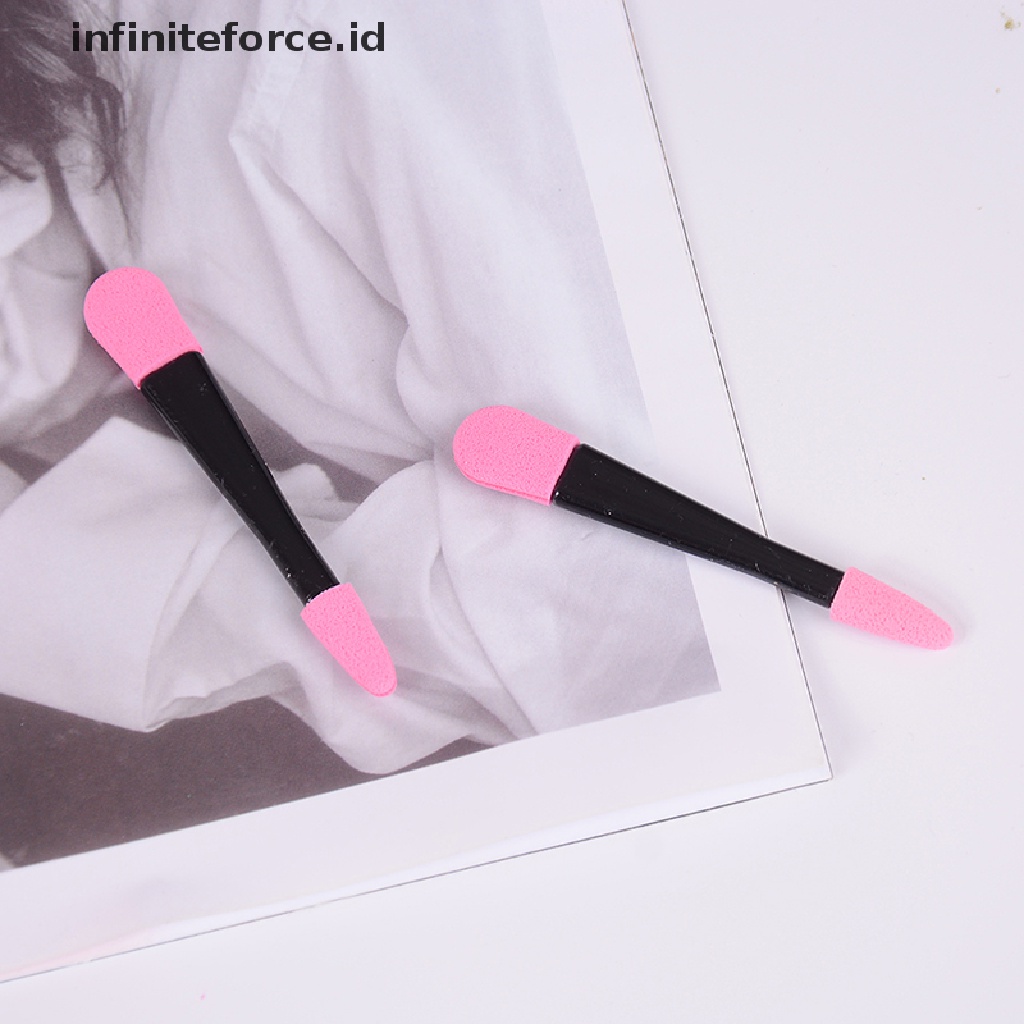 Infiniteforce.id 10pcs / Set Brush Spons Aplikator Eyeshadow Sekali Pakai Untuk Makeup / Kosmetik Wanita