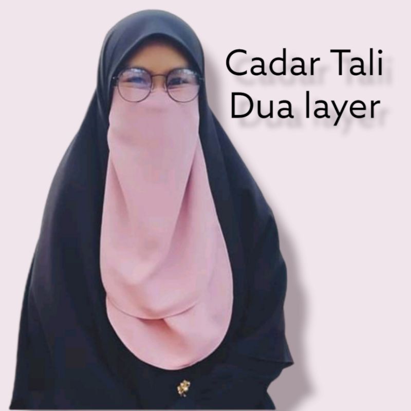 CADAR NIQOB NIKAB NIQAB TALI DUA LAYAR ATAU DUA LAPIS DIAMOND CREPE BISA COD