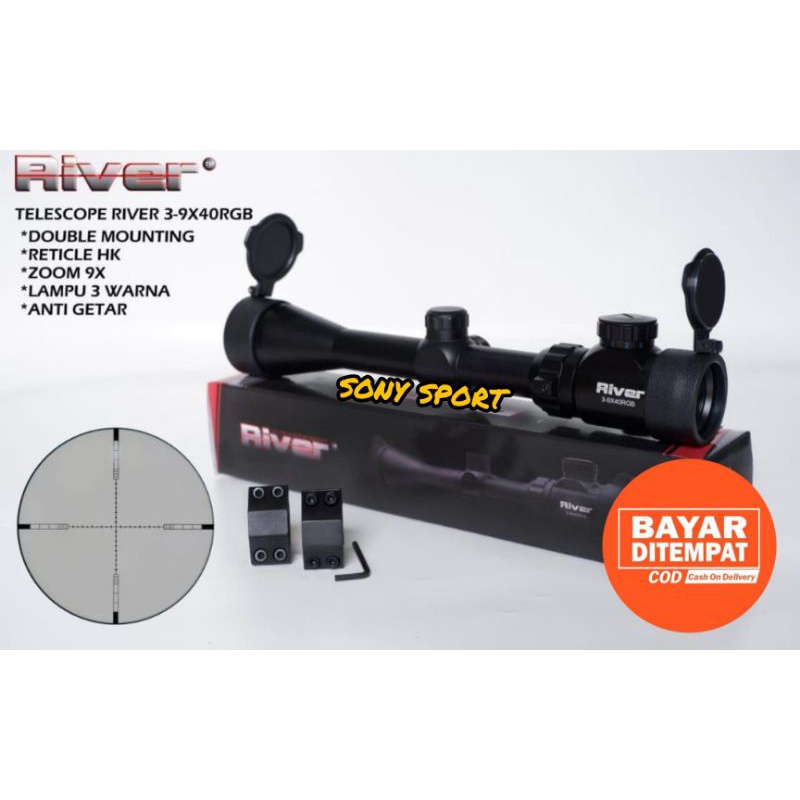 TELESKOP RIVER RGB  3-9X40 RETICLE HK