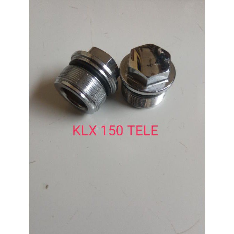 ( 1set 2pcs ) baut tutup shock depan KLX TELE 2pcs, baut tutup as shock depan motor klx tele 150