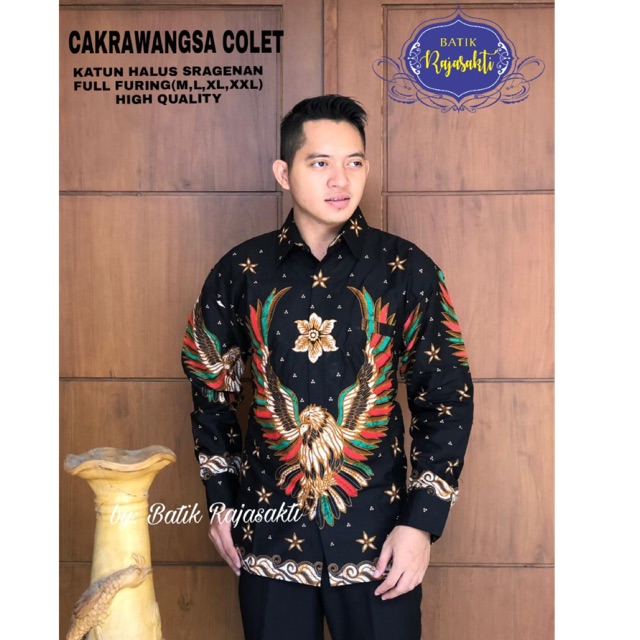 Batik Lengan Panjang CAKRAWANGSA COLET Lapis Furing Katun Halus Sragenan Ori Solo