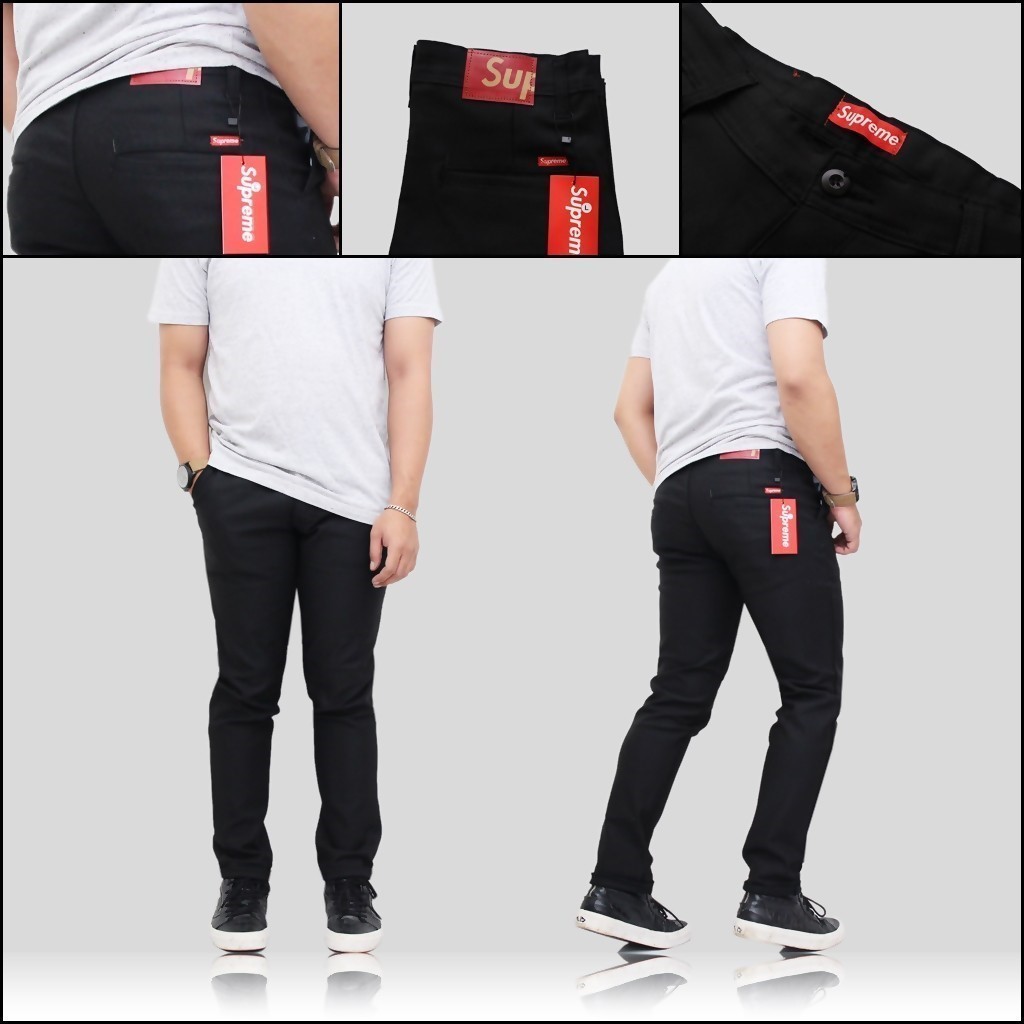 Celana Chino Pria Panjang Formal | Cowok Slim Fit Casual