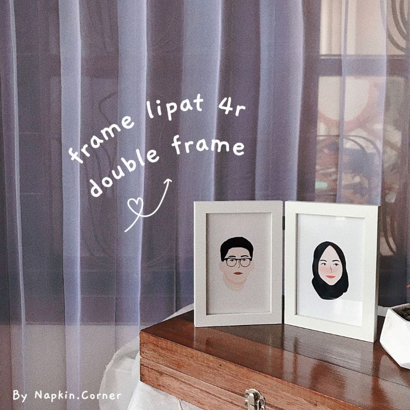 pigura lipat 4r/ bingkai foto lipat 4r/frame foto/double frame/frame 4r minimalis