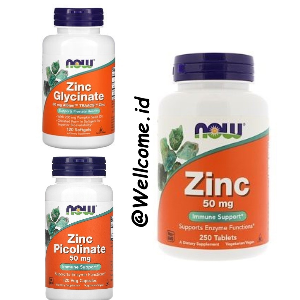 NOW FOODS ZINC PICOLINATE / GLYCINATE / GLUCONATE