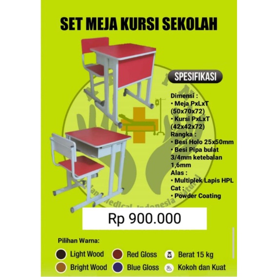 

set meja kursi sekolah