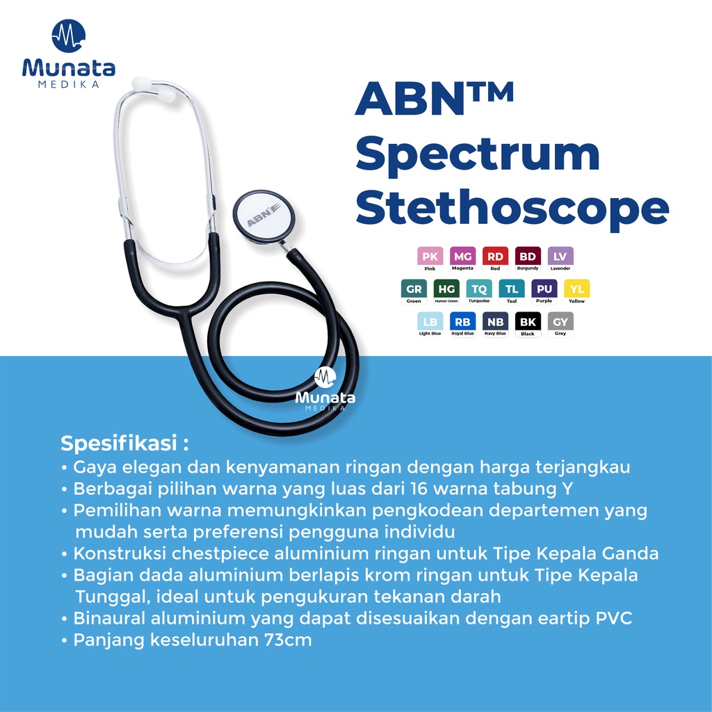 Stetoskop ABN Spectrum Dual Head dan Ready Adult Child Infant