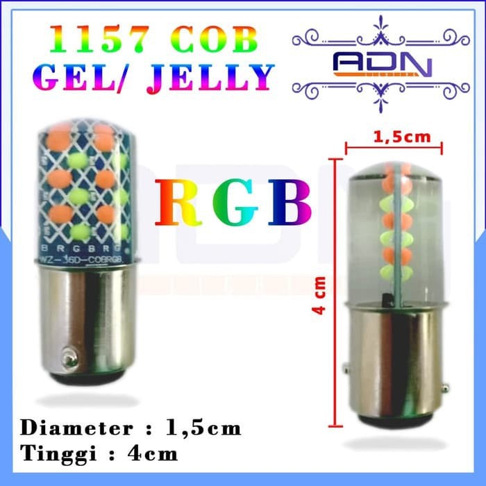 LAMPU LED REM Motor Mobil 1157 RGB bayonet kaki 2 Kedip STROBO PCS