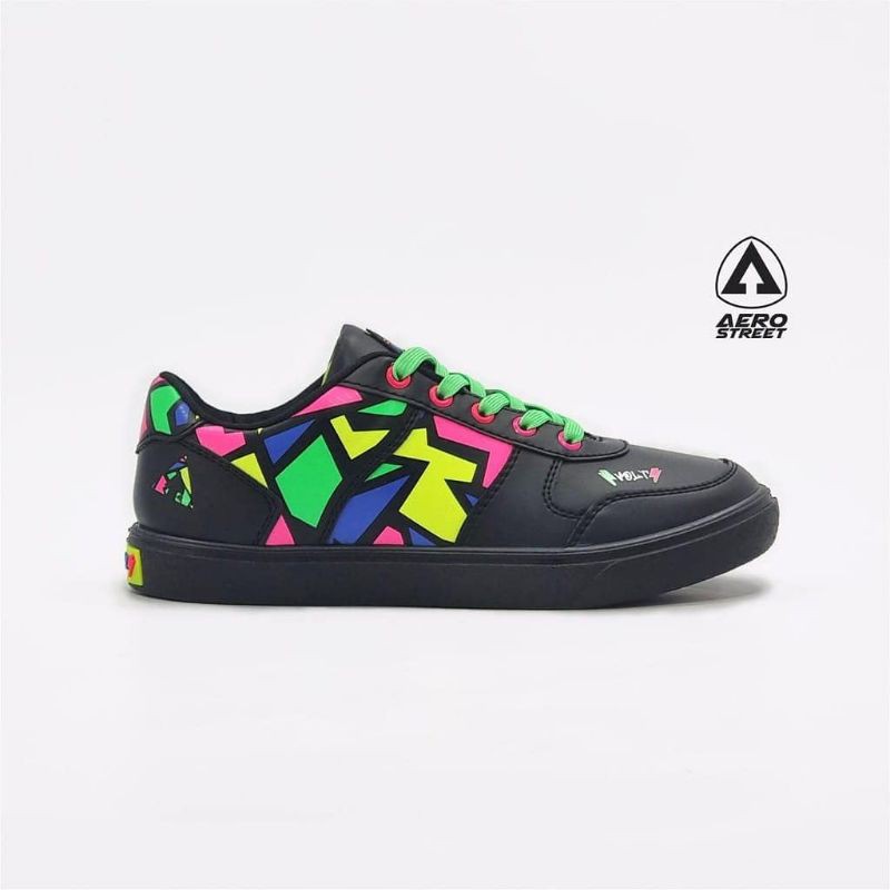 AEROSTREET VOLT HITAM NEON - SEPATU SNEAKERS CASUAL