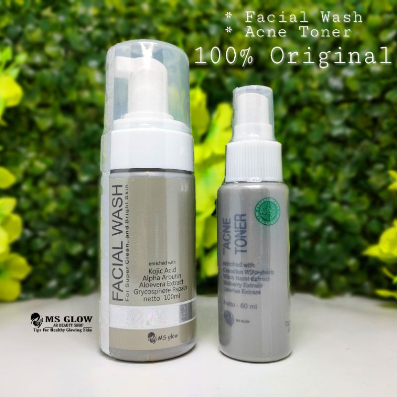 MS GLOW ACNE TONER + FACIAL WASH
