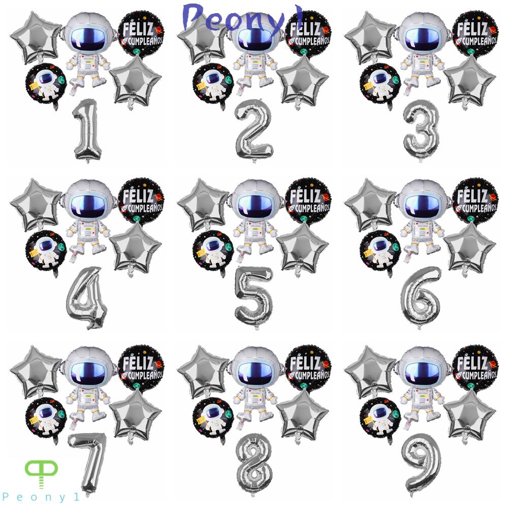 P1 6Pcs Balon Foil Desain Planet Astronot untuk Dekorasi P1 6Pcs Balon Foil Desain Planet Astronot untuk Dekorasi