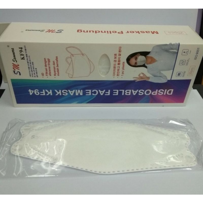 Masker KF94/ Sammora /Protective Mask/Fish Type KN 95/1 BOX ISI 20 Pcs/Non Medis