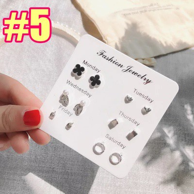 MORYMOSHI A39 Anting Tusuk 6 in 1 Fashion Wanita Korea Aksesoris Murah