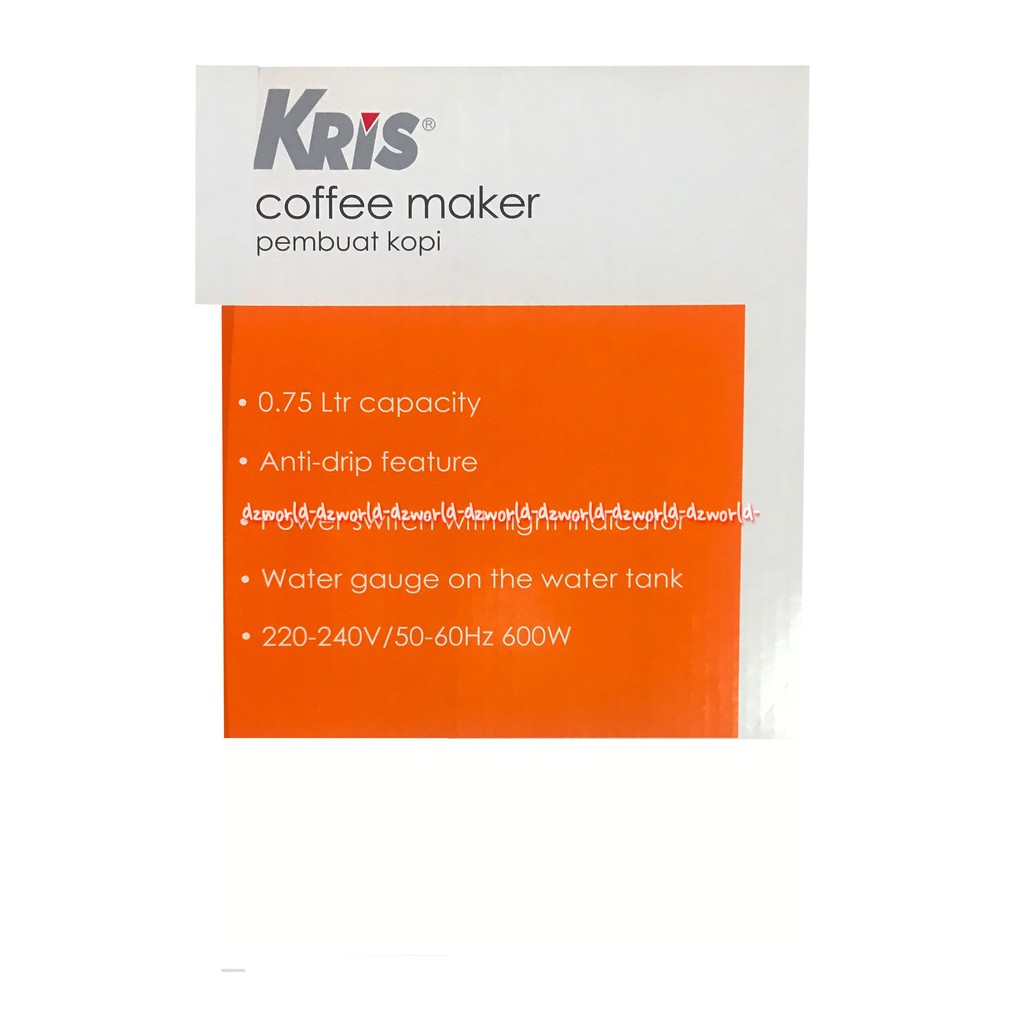 Kris Coffee Maker 750ml Warna Putih Hitam Dengan Filter permanen Mesin Pembuat Kopi dengan Saringan Coffe White