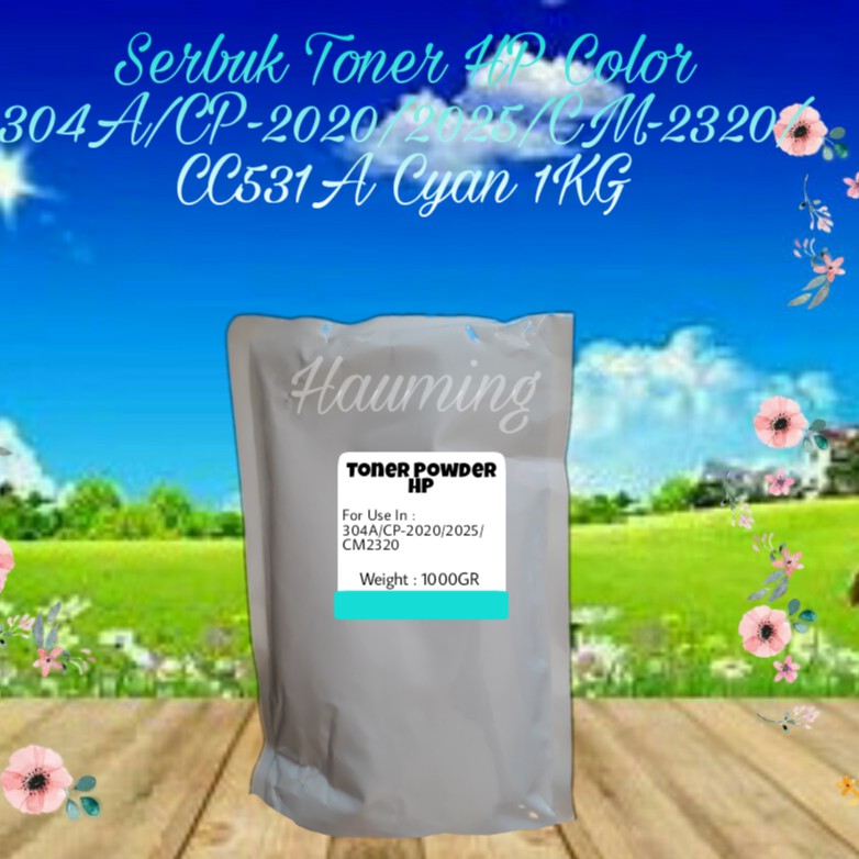 Serbuk Toner HP 304A CP2020 CP2025 CP2025dn CP2025n CP2025x CM2320 CC531A Cyan 1kg