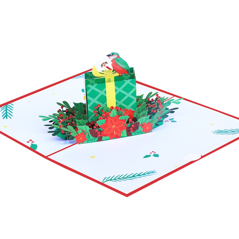 Kartu Ucapan Pop Up 3D Warna-Warni Dengan Amplop Untuk Natal