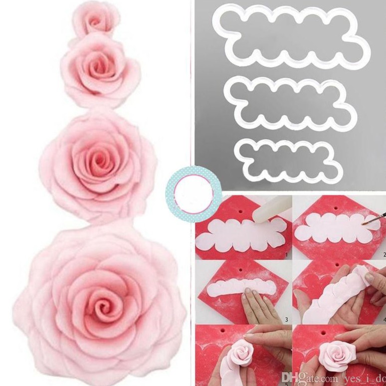 

Flower rose cutter fondant, cutter fondant flower, flower cutter import