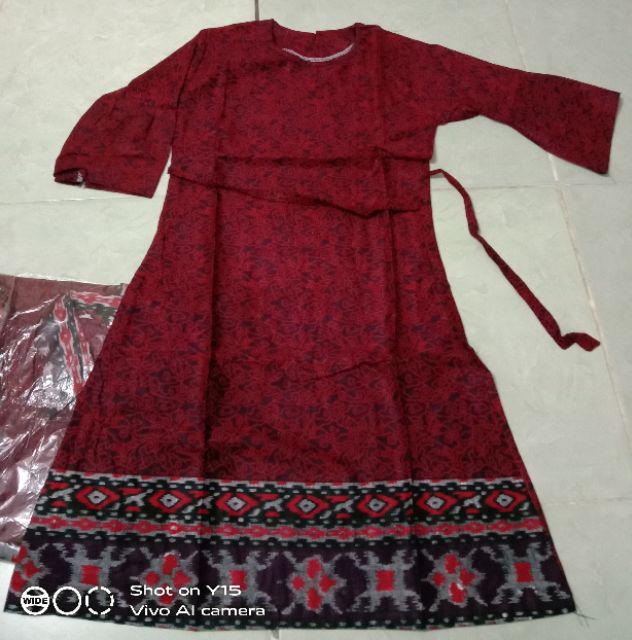 ( Couple Keluarga ) Batik Couple Keluarga Sania Ruffle Ori Ndoro Jowi Dnt - Mega